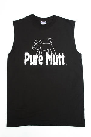 :ure Mutt Sleeveless T-Shirt with Dog on Logo